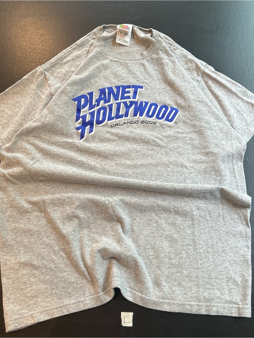 Disney Planet Hollywood Orlando 2005 Gray Tee with Blue Logo